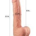 LoveToy Çift Katmanlı Platinyum Silikon Realistik Dildo 28 cm 4