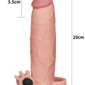 Et Dokusunda 7.5 cm Uzatmalı Titreşimli Penis Kılıfı 20 cm 2