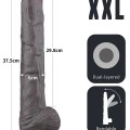 Lovetoy 14.5” Dual Layered Bendable Silicone Cock XXL Dildo 37.5cm 3