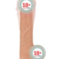LoveToy Çift Katmanlı Isıtmalı Şarjlı Döner Başlı Titreşimli Realistik Dildo 21.5 cm 1