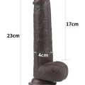 LoveToy Sliding Çift Katmanlı Realistik Dildo 23 cm Siyah 3