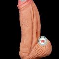 Lovetoy Çift Katmanlı Platinyum Silikon Monster Dildo 25 cm Ten 1