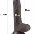 LoveToy Sliding Çift Katmanlı Realistik Dildo 17.5 cm Siyah 4