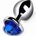 NOXXX Kalp Mücevherli Çelik Anal Plug Büyük Boy 1