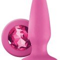 Glams Gem Plug Taşlı Silikon Anal Plug 10.5 cm Pembe 1