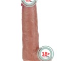 Real Skin 7.5″ Çift Katmanlı Kayan Derili Gerçekçi Melez Penis 19 cm 1
