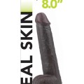 Real Skin 8″ Çift Katmanlı Kayan Derili Gerçekçi Siyah Penis 20 cm 6