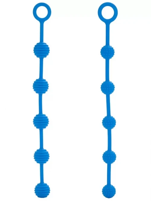 CalExotics Posh O Beads Silikon Anal Vajinal 2’li Top Mavi 3