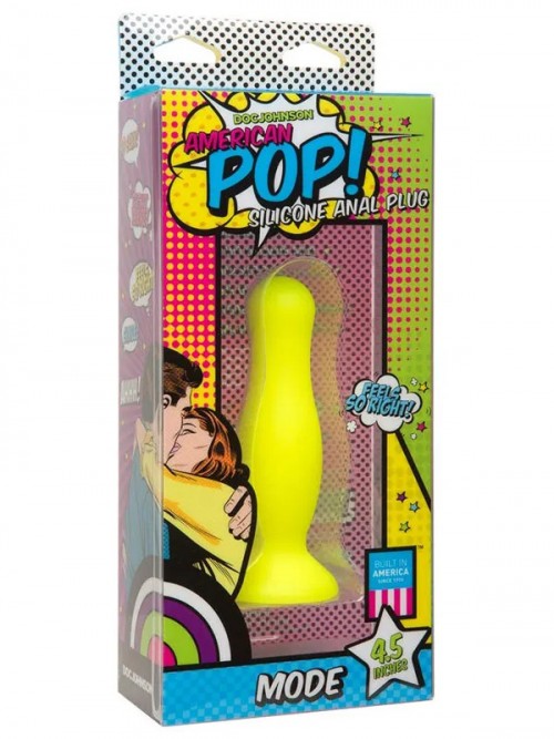 American Pop! Mode 4.5″ Silikon Anal Plug 11.5 cm Sarı 2