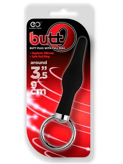 Anal Plug Halkalı 9 cm Siyah 2