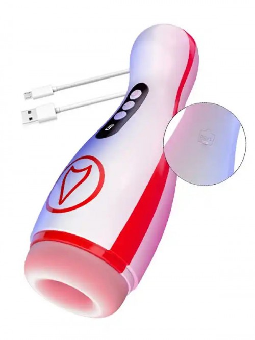 FoxShow M50 Şarjlı Emme ve Titreşim Özellikli Oral Seks Mastürbatörü Ek Resim