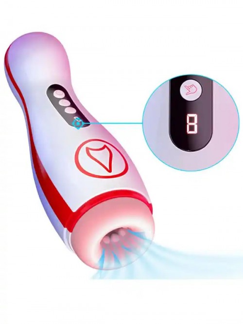 FoxShow M50 Şarjlı Emme ve Titreşim Özellikli Oral Seks Mastürbatörü 4