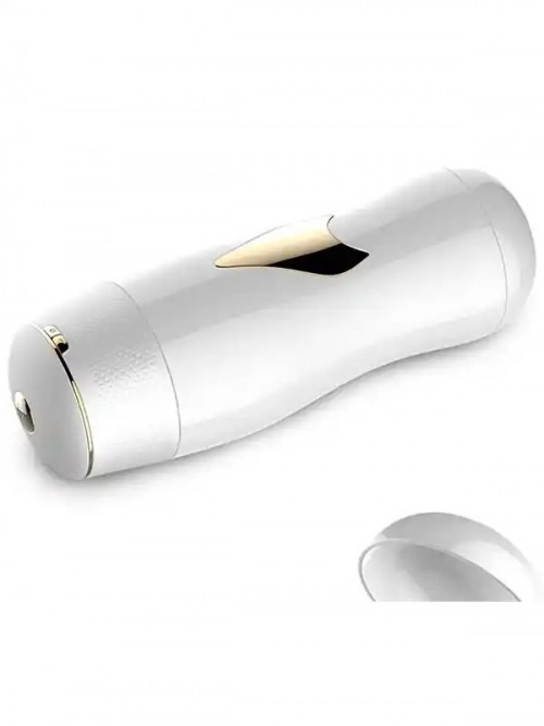 FoxShow Titreşimli Şarjlı Vajinal ve Oral Çift Taraflı Vantuzlu Mastürbatör Ek Resim