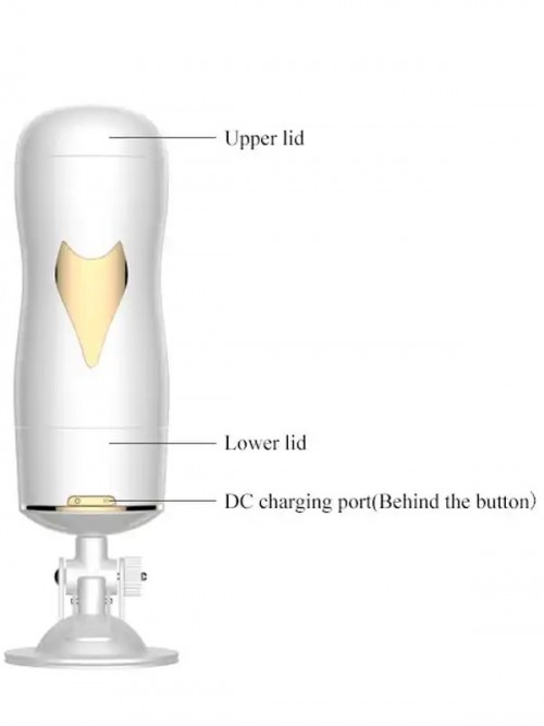 FoxShow Titreşimli Şarjlı Vajinal ve Oral Çift Taraflı Vantuzlu Mastürbatör Ek Resim
