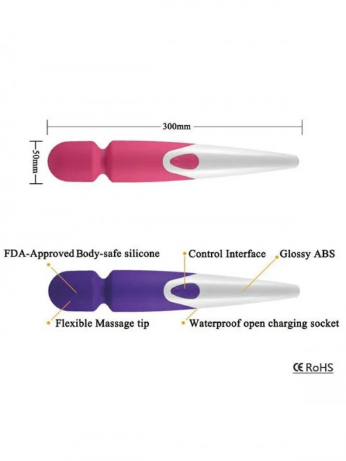iWand Fairy Şarjlı Ultra Güçlü Wand Masaj Vibratörü Pembe 3