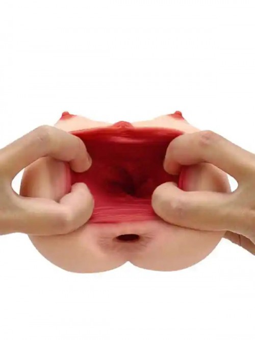 Anal ve Vajinal Çift Girişli Göğüslü Mastürbatör Ek Resim