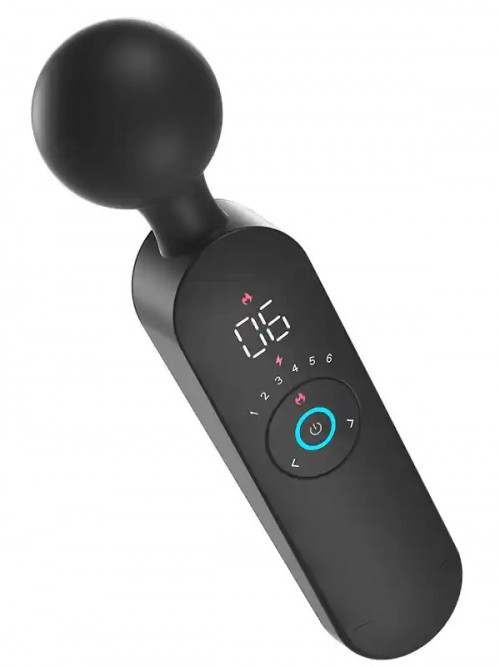 LCD Ekranlı Isıtmalı Şarjlı 12 Titreşim Modlu Wand Vibratör 22 cm 2