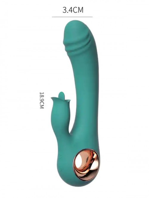 Isıtmalı Şarjlı Dil Sitimilasyonlu Lüks Vibratör 19 cm 3