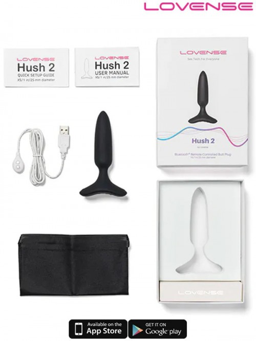 Lovense HUSH 2 Telefon ve Bluetooth Kontrollü Anal Plug 1″ 5