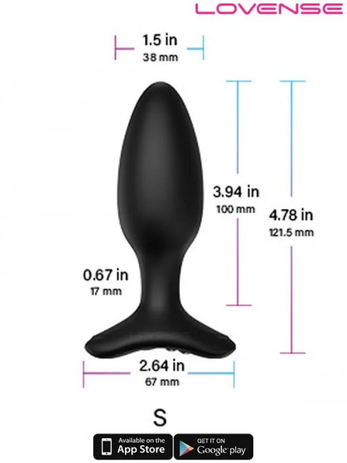 Lovense HUSH 2 Telefon ve Bluetooth Kontrollü Anal Plug 1.5″ 4