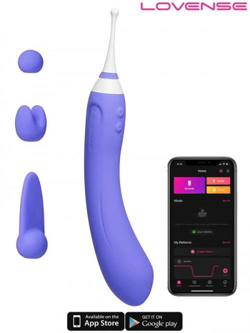 Lovense Hyphy Telefon Kontrollü G Spot Klitoris ve Göğüs Ucu Uyarıcılı Vibratör