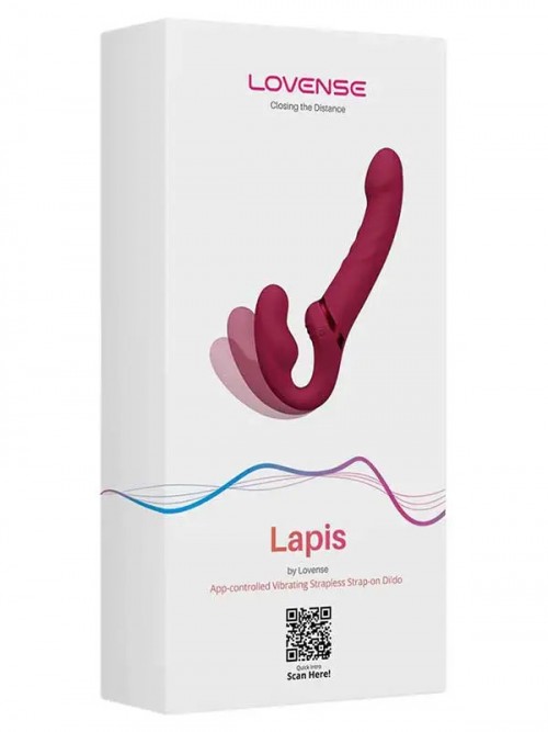Lovense Lapis App Control Flexible Double Vibrating Strapless Strap-on Ek Resim
