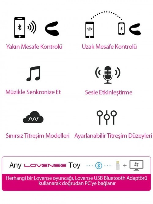 Lovense Dolce Çiftler için Ayarlanabilir Telefon Kontrollü Vibratör 3