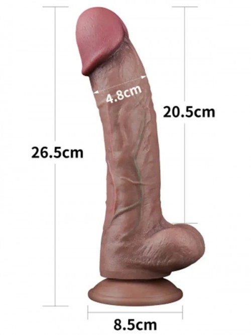 Lovetoy 10.5” Dual Layered Platinum Silicone Realistik Penis 26.5 cm 4