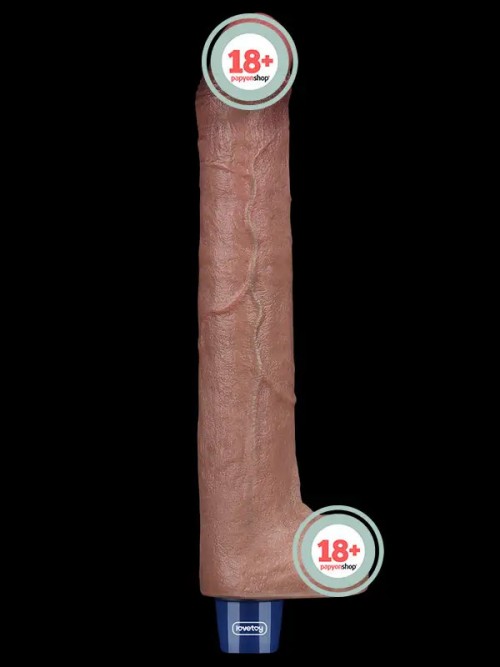 Lovetoy 10.5″ REAL SOFTEE Titreşimli Şarjlı Et Dokusunda Uzun Vibratör 26.5 cm