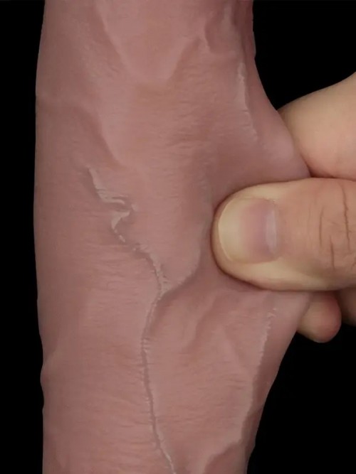 Lovetoy 10” Sliding Skin Pro II Dual Layer Silicone Dong 25cm Ek Resim