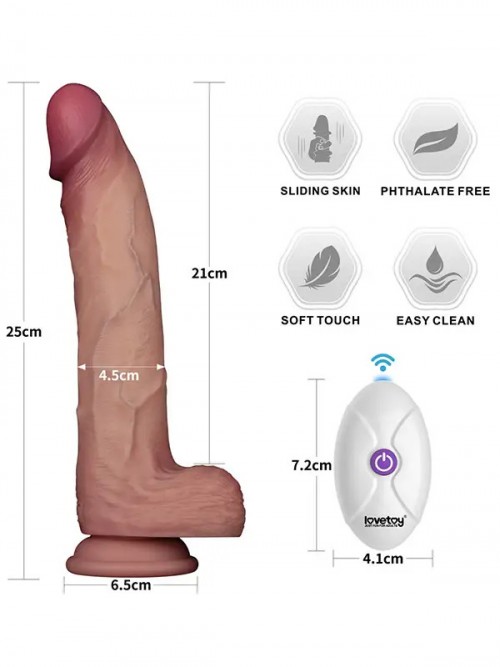 Lovetoy 10″ Vibrating Sliding Skin Pro II Silicone Dong 25cm 4