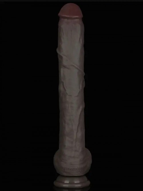 Lovetoy 14.5” Dual Layered Bendable Silicone Cock XXL Dildo 37.5cm Ek Resim