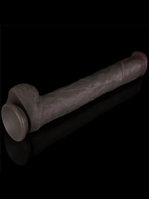 Lovetoy 14.5” Dual Layered Bendable Silicone Cock XXL Dildo 37.5cm Ek Resim