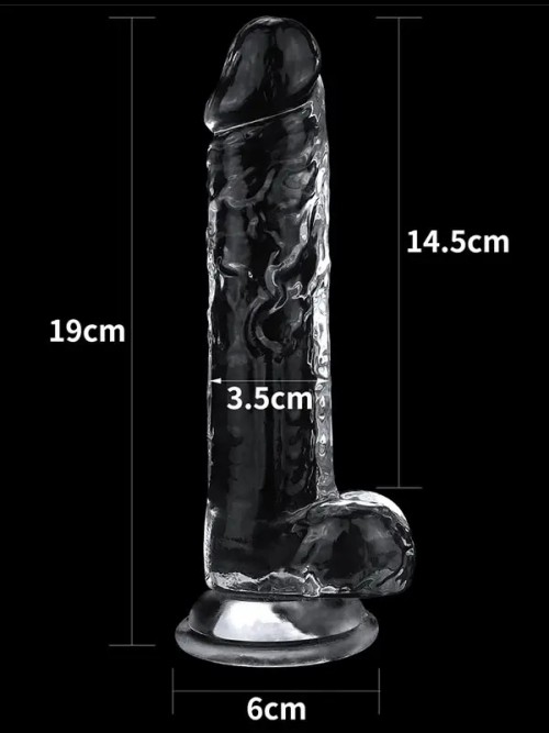 LoveToy 7.5” Flawless Clear Dildo Esnek Jel Dildo 19 cm 4