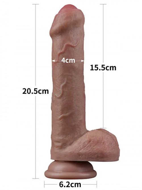 Lovetoy 8” Dual Layered Silicone Sünnetsiz Realistik Penis 20.5 cm 3