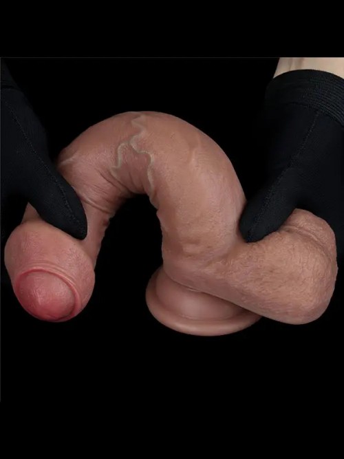 Lovetoy 8” Dual Layered Silicone Sünnetsiz Realistik Penis 20.5 cm Ek Resim