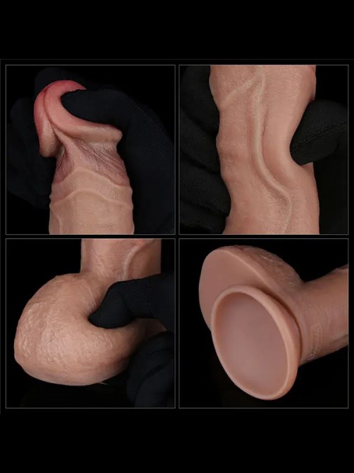 Lovetoy 9” Dual Layered Silicone Realistik Dildo 23.5 cm Ek Resim