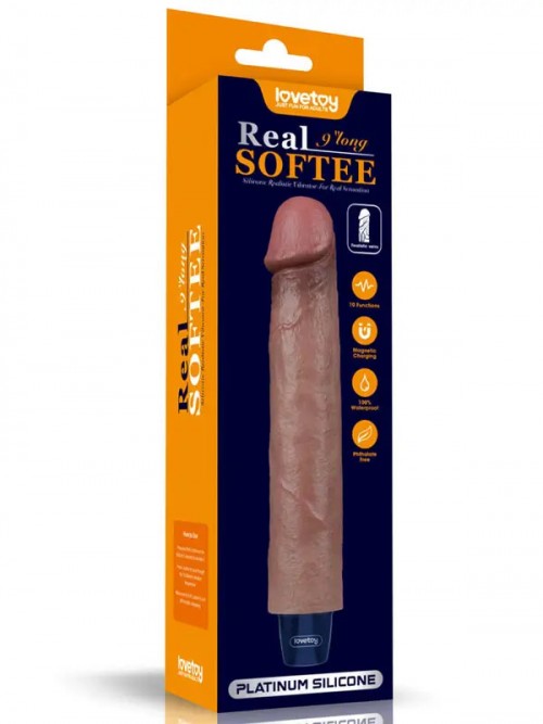 Lovetoy 9″ REAL SOFTEE Titreşimli Şarjlı Et Dokusunda Vibratör 22.8 cm Ek Resim