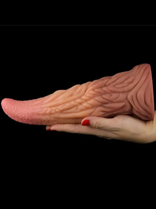 LoveToy Çift Katmanlı Platinyum Silikon Monster Dildo 25 cm 5