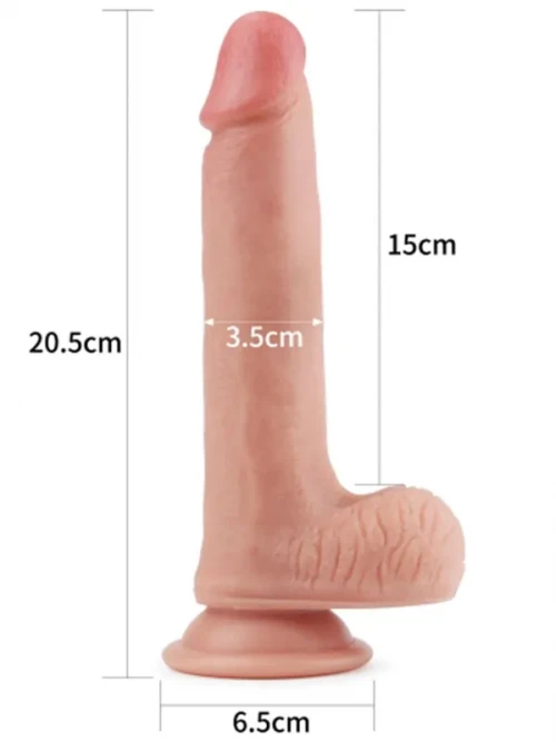 LoveToy Dual Layered Platinum Silicone Realistik Penis 20.5 cm 5