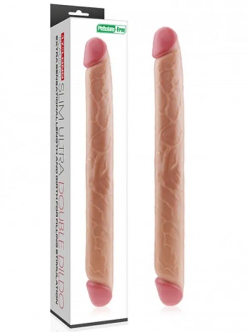 King Size Slim Ultra Çift Başlı Dildo 43 cm 4