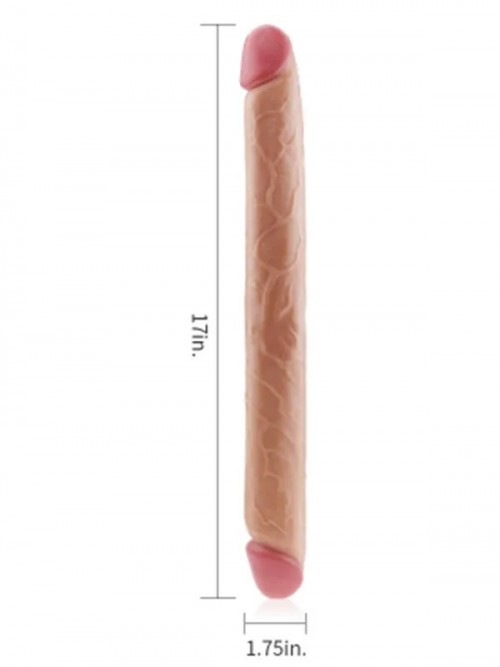 King Size Slim Ultra Çift Başlı Dildo 43 cm 3