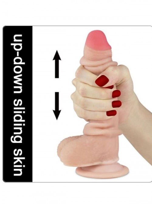 LoveToy Sliding Çift Katmanlı Realistik Dildo 17.5 cm 3