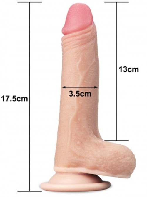 LoveToy Sliding Çift Katmanlı Realistik Dildo 17.5 cm 5
