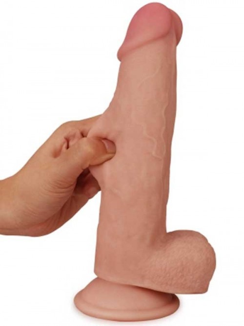 LoveToy Sliding Çift Katmanlı Realistik Dildo 20 cm 4