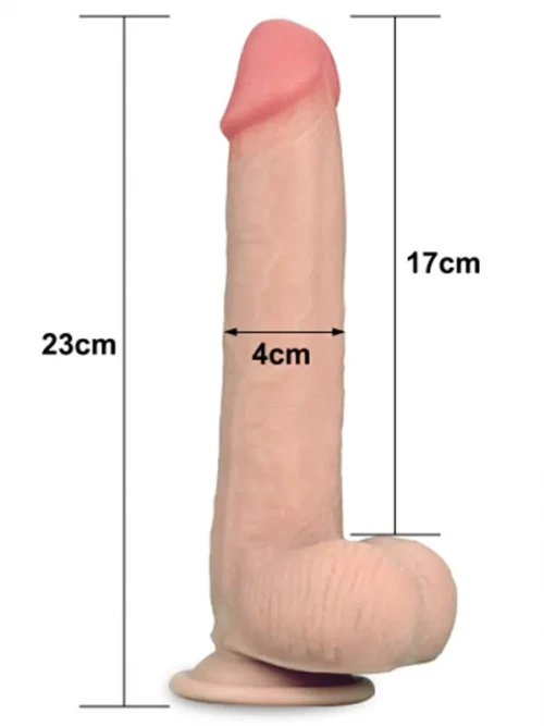 LoveToy Sliding Çift Katmanlı Realistik Dildo 23 cm 5