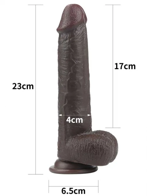 LoveToy Sliding Çift Katmanlı Realistik Dildo 23 cm Siyah 3