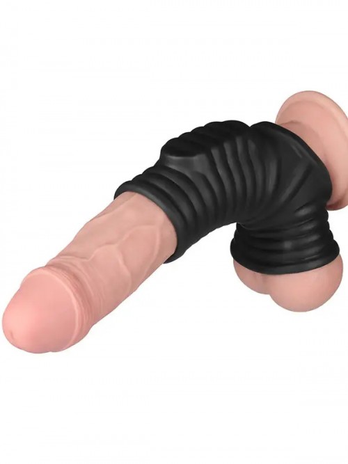 LoveToy Vibrating Wave Knights Ring Testisli Penis Kılıfı 4