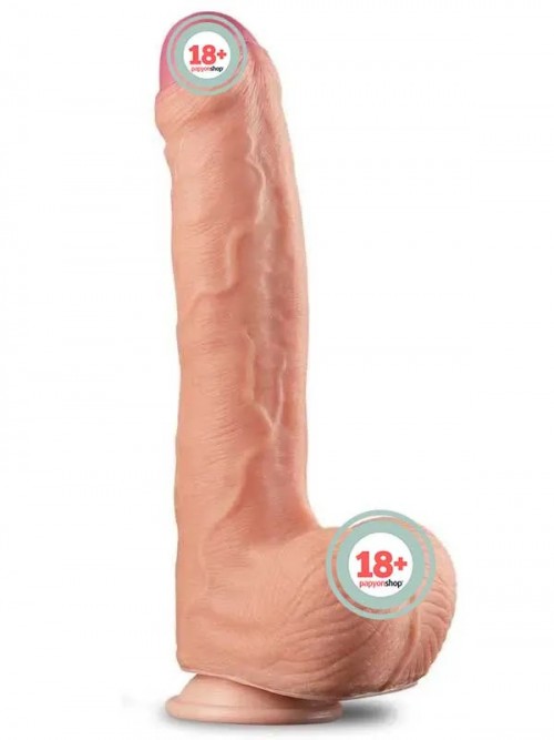 LoveToy Çift Katmanlı Platinyum Silikon Realistik Dildo 28 cm