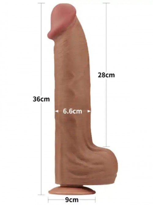 LoveToy 14” Sliding Skin Dual Layer Çift Katmanlı Dev Dildo 36 cm 4